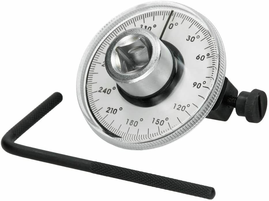 Keenso Auto Drehwinkelmesser, 2 Stück 1/2 zoll 360-Grad-Winkel Drehmoment  Winkelmessgerät mit verstellbarer Arm für 1/2 Zoll Dr. Werkzeuge
