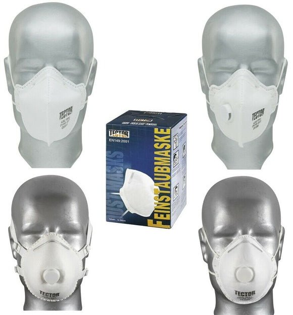 Feinstaubmasken mit und ohne Ventil FFP1 FFP2 FFP3