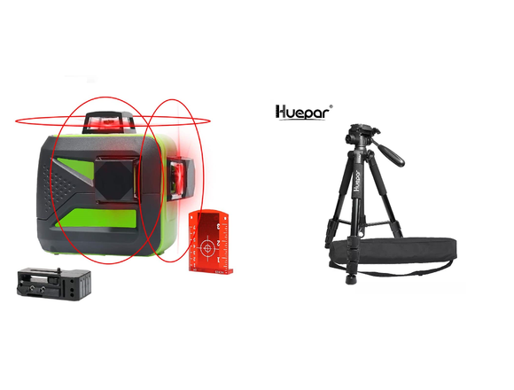 Kreuzlinienlaser / Nivelliergerät Huepar 603CR + Stativ