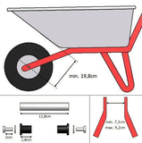 Schubkarrenrad Vollgummi Schwarz 4.80/4.00-8 - Ø390 x 95mm