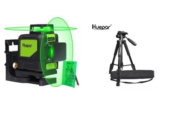 Kreuzlinienlaser / Nivelliergerät Huepar 902CG + Stativ